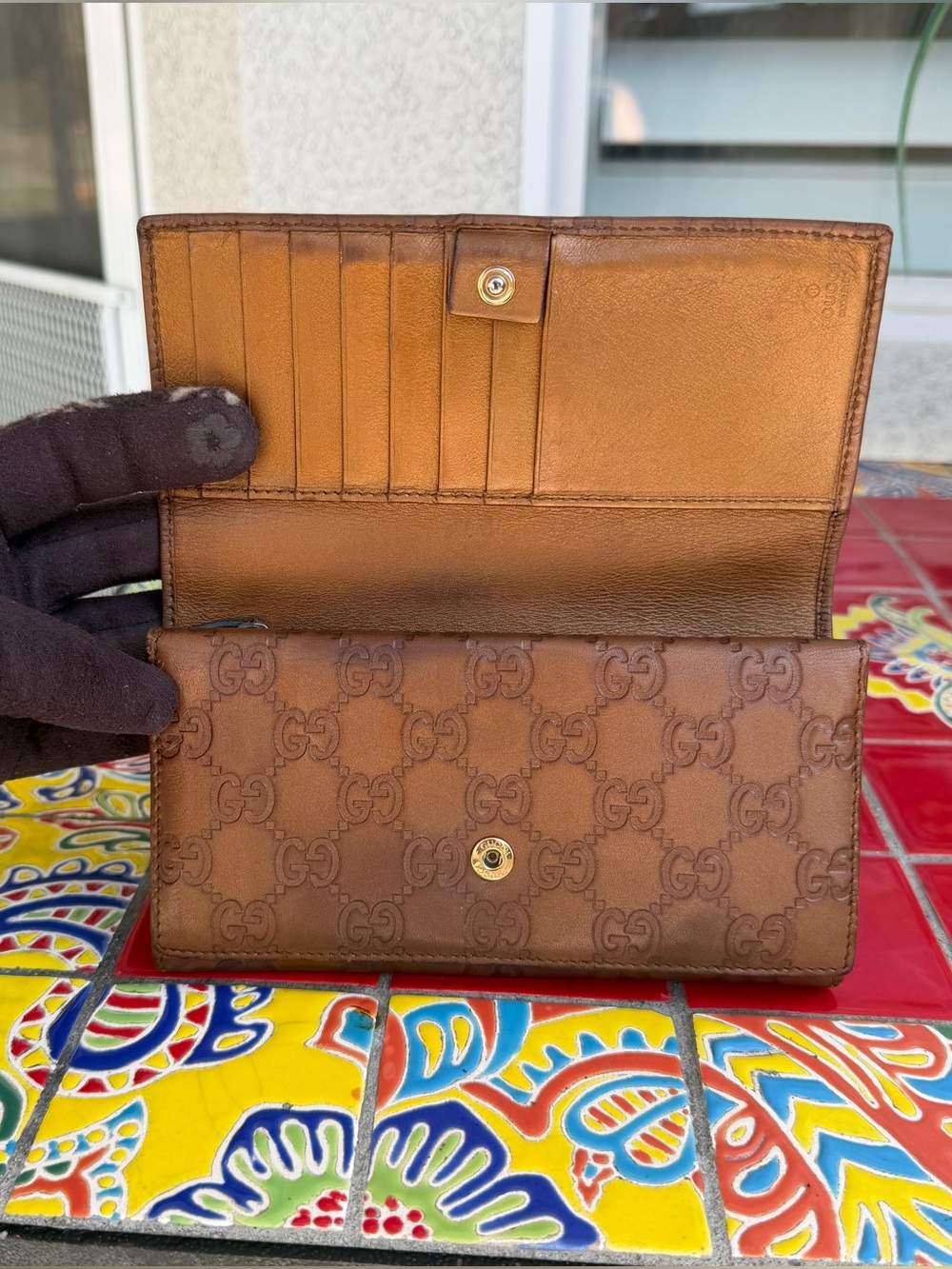 Gucci Brown Monogram Continental Wallet - Picture 4 of 10
